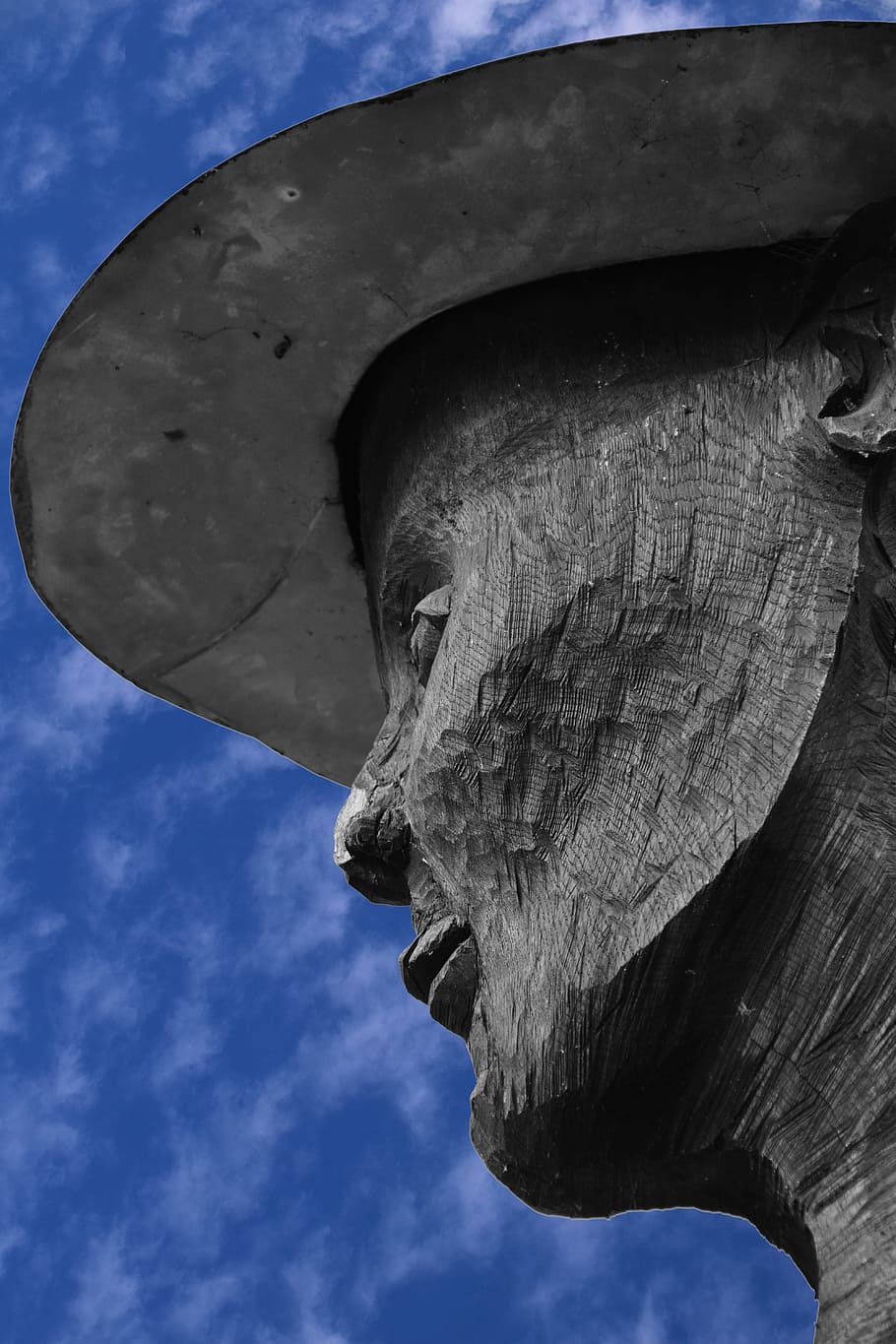 Head, Woman, Face, Human, woman's head, art, wood, wood head, hat, woman with hat, wood bust