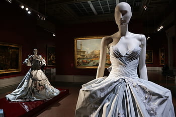 šedá, bílý, zlatíčko šaty, divadlo, manekýn, muzeum, umění, soudobé umění, lidé, drama, obrázek