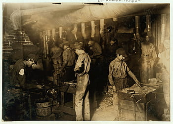 Graustufenfoto, Gruppe, Köche kochen, Zimmer, Kinderarbeit, historisch, Menschen, Kinder, Schwarz und weiß, Sepia, Bergbau