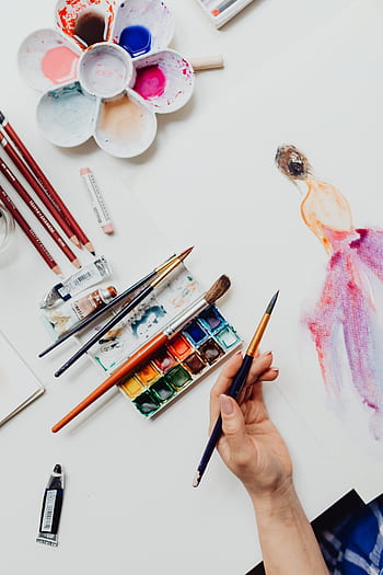 acuarelas, pintura, mujer, hobby, colores, arte, pintor, creativo, pincel, pinturas