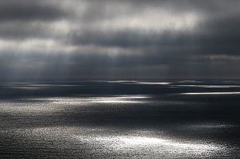 sea, ocean, water, nature, dark, clouds, sky