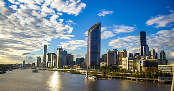brisbane, skyline, bygninger, bybilledet, Queensland, Australien, arkitektur, by-, milepæl, rejse, bygning