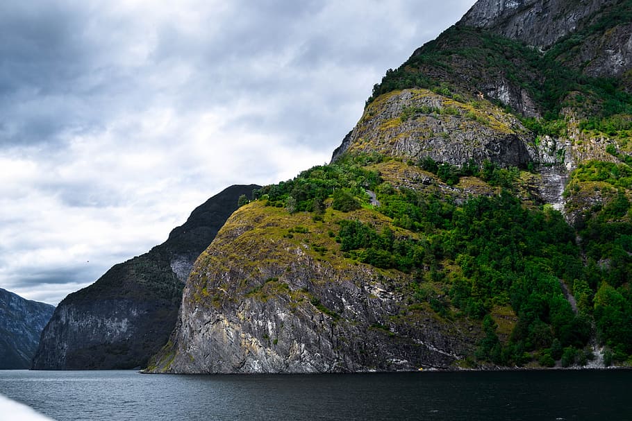 Norsko, nebe, Skála, fjord, dahl, skály, severní, hora, krajina, Příroda, mraky