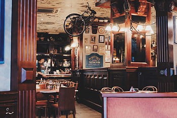 kavárna, restaurace, design, jídlo, káva, bar, kolo, jízdní kolo, strop, zvláštní, vinobraní