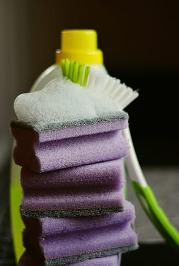 close-up photography, sponge, toilet brush, cleaning sponge, clean, rinse, foam, cleanliness, frühjahrsputz, cleaning plan, cleaning material