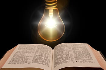 bible, book, light bulb, light, enlightenment, pentecost, religion, christian, christianity, pray, holy spirit