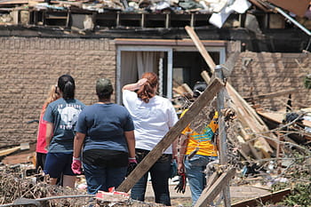 five, women, looking, wrecked, house, moore, oklahoma, tornado, disaster, ruin, natural disaster