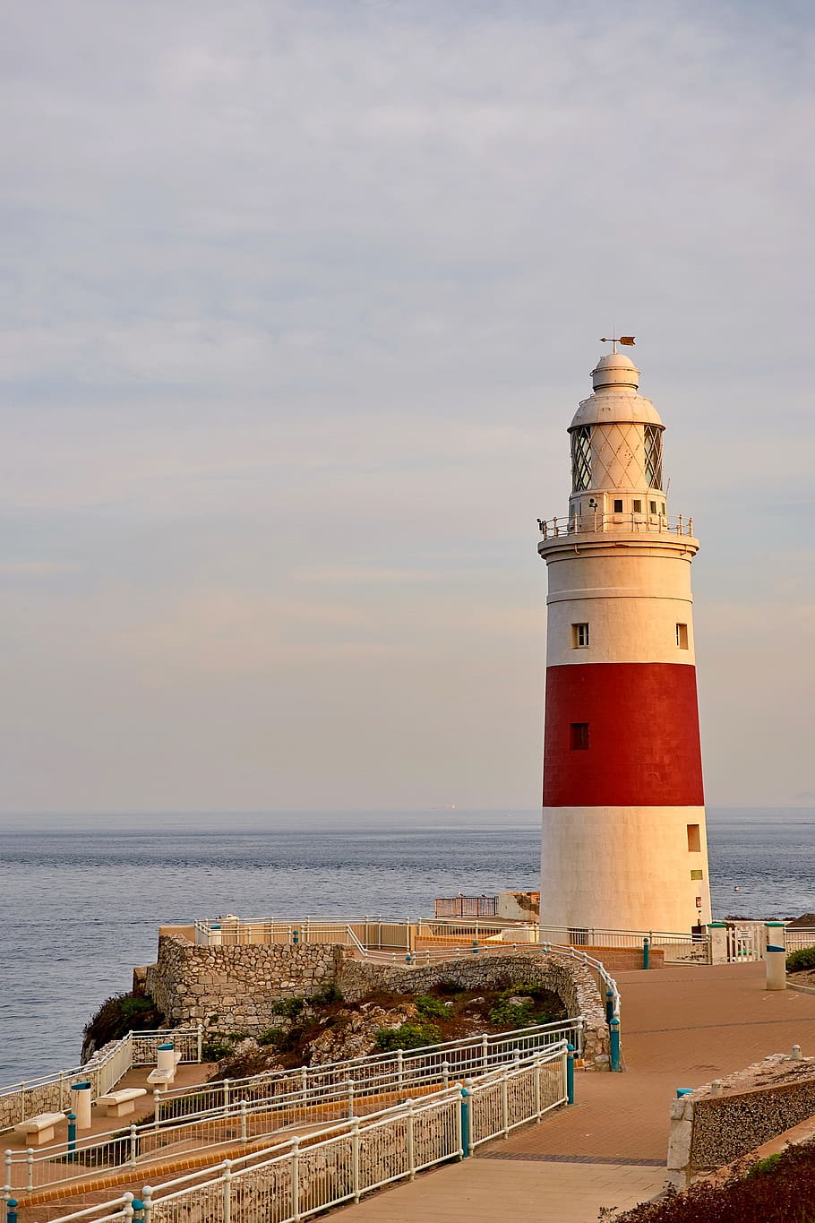 lighthouse, evening light, evening sun, sunset, sunlight, evening, sea, sky, evening sky, clouds, mood