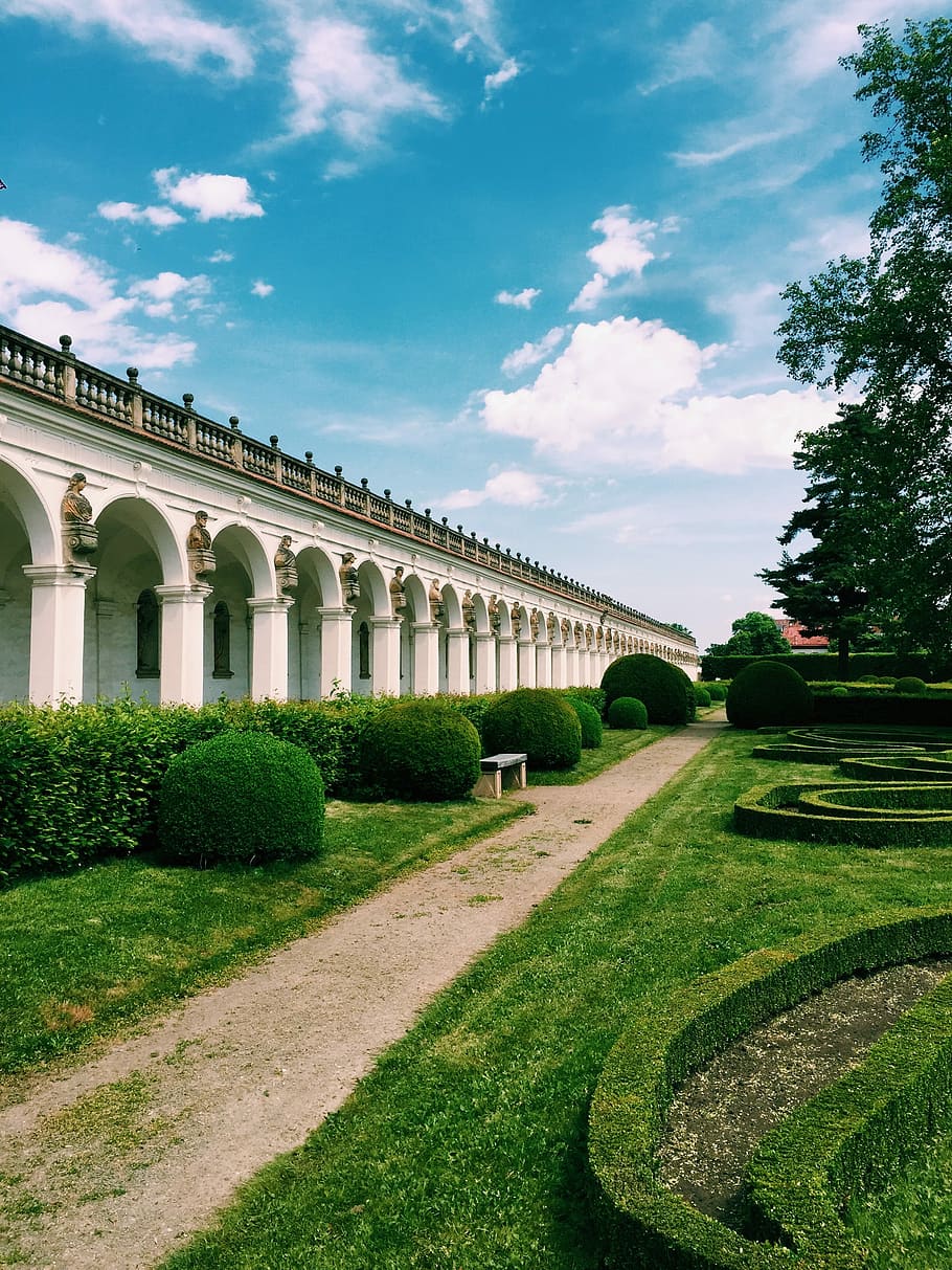 architektura, cestovat, kolonáda, nebe, cestovní ruch, historický, dědictví, archeologie, římský, zahrada, zelená