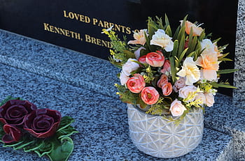 primavera, cimitero, fiori, lutto, commemorare, funerale, pietra sepolcrale, fede, angelo, pietra, tomba