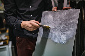 pessoas pintando, tela, pessoas, pintura, arte, pintor, rolo, escova, humano mão, exploração, homens