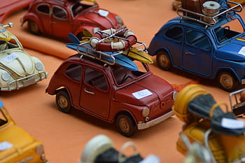 assorted-color, volkswagen, beetle, die-cast, scale, model, lot, model car, auto, miniature, flea market