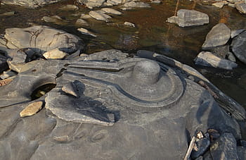 sahasralinga, Stein, Skulpturen, Flussbett, Shalmala, Symbol, religiös, Hinduismus, Spiritualität, spirituell, Religion