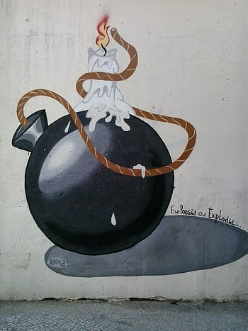 urban art, bomb, graffiti