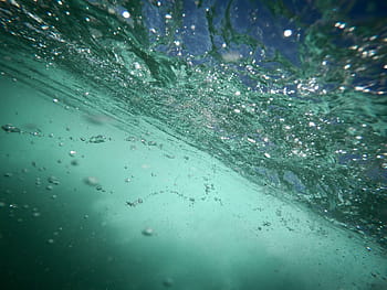 body of water, underwater, photography, nature, water, ocean, sea, splash, bubbles, ripples, surface