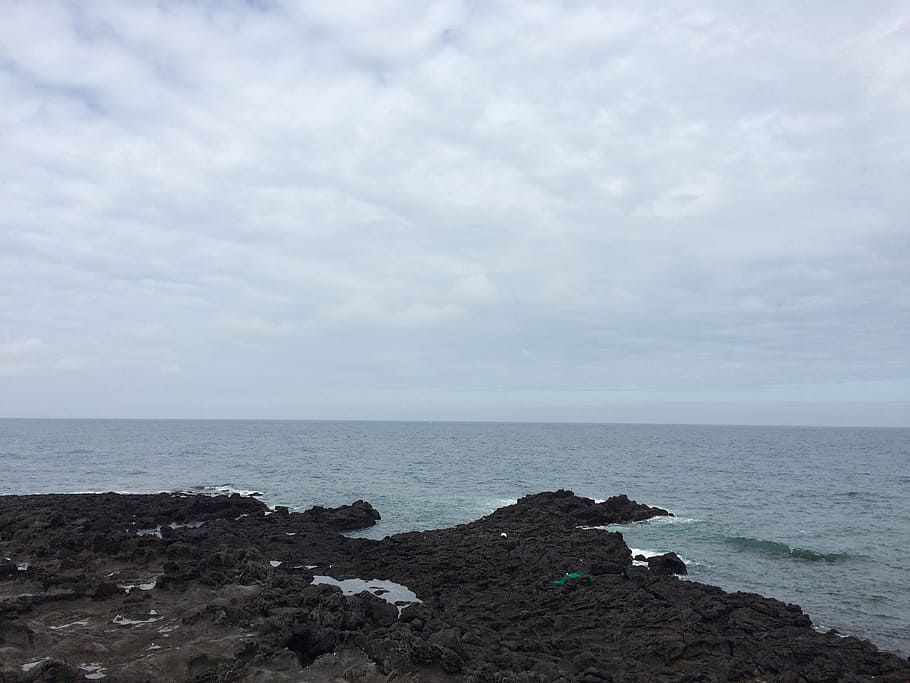 jeju island, sea, beach, jeju island sea photo, waves, sky, island, jeju, landscape, udo, rocky