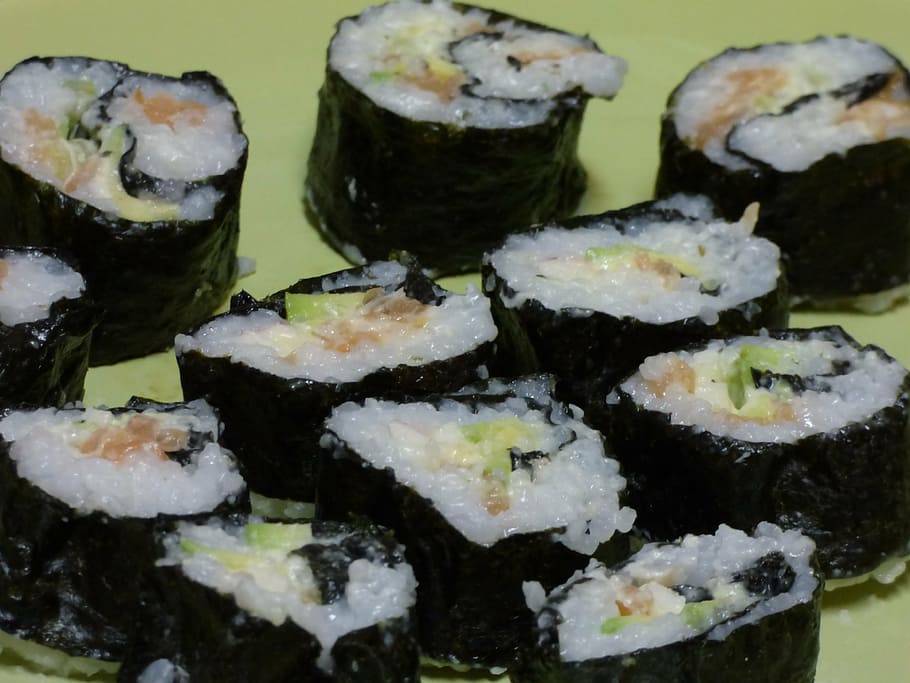 sushi, surumi, surimi, dřevo, Japonsko, jídlo, bambus, řasy, bambusové rohože, glonu, ani já