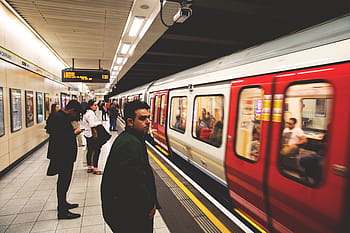 waiting, train platform, london, underground, People, London Underground, city, train, transportation, subway Station, subway Train