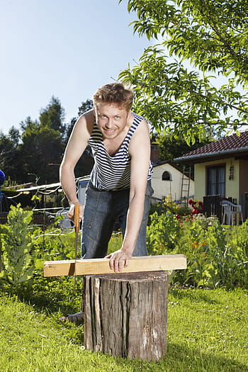 muž, hospodářství, dřevo, viděl, diy, zahrada, dřevařské práce, bar, ostrý, bramborové hranolky, řemeslo