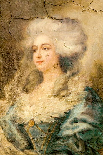 wanita, mengenakan, biru, lukisan dinding gaun inggris, celah, Potret, Vintage, Shabby Chic, Rococo, biedermeier, victorian
