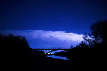 most v noci, Hvězdná obloha, noční fotografie, noční obloha, mrak přední, noc, nebe, tma, astronomie, nálada, dlouhé expozice