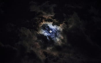 full moon, moon, nature, landscape, clouds, sky, dark, night, cloud - Sky, blue, weather