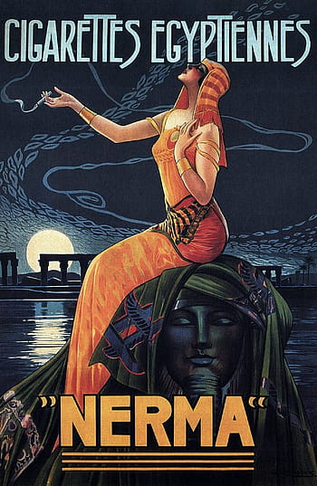 cigarettes egytiennes nerma text, Cigarettes, text, vintage, poster, print, advertisement, egypt, egyptian, nerma, nile