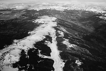 havbølger gråtonebillede, havbølger, gråtoner, Foto, antenne, sort og hvid, bjerge, sne, hav, vand, natur