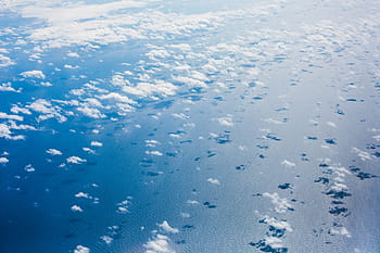 pasifik, lautan, Awan, Samudra Pasifik, Pesawat, abstrak, biru, dari pesawat, alam, laut, langit