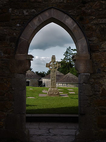 ireland, clonmacnoise, monastery, cross, celtic cross, mystical, religion, celts