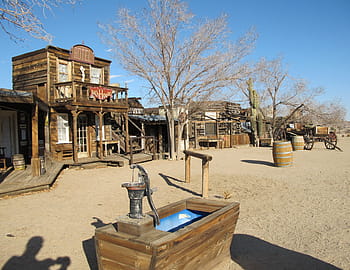 western, style town, water, well, carriage, daytime, Western style, town, water well, ghost town, pioneertown
