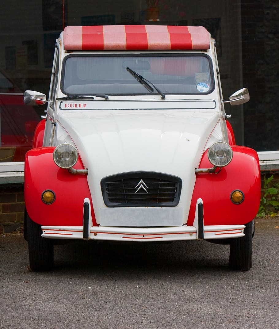 auto, automobil, doprava, konvertibilní, Červené, bílý, detail, pěkný, fotografie, obraz