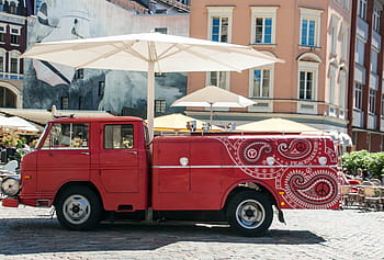 car, vehicle, the transportation system, bus, truck, red, side, model, transport, light, antiques