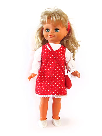 pop, speelgoed, handtas, meisje, kinderen, spelen, speelgoed voor kinderen, figuur, poppenshow, blond, jurk
