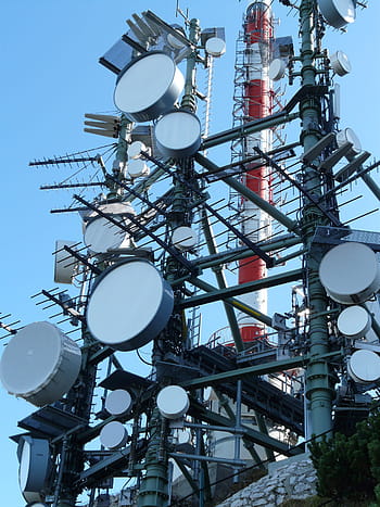 antény, anténa, rádio, televize, rádiového systému, anténní stožár, sledovat televizi, zeleně, rádio věž, rádiový stožár