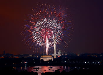 ohňostroj, noční dobu, Den nezávislosti, čtvrtého července, národní nákupní centrum, Washington DC, noc, oslava, nezávislost, patriotismus, pyrotechnika