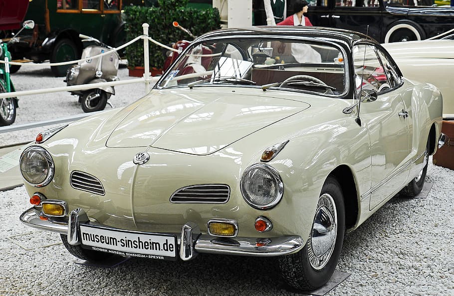 karmann-ghia, kupé, vw, nadčasový, oldtimer, beetle-technik, oldie, muzeum, exponát, volkswagen, kult