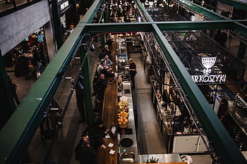 'koszyki', mercado, salão, comumente conhecido, 'povo, bazar', mercado municipal, conhecido, Pessoas, bazar, Varsóvia