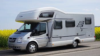 bílý, rv přívěs, Mobilní dům, hymer, táborník, Dovolená, kempování, Příroda, auto, autobus, brod