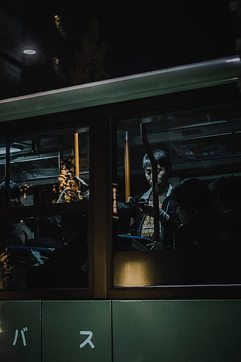 Menschen, Innerhalb, Grün, Bus, Nachtzeit, Zug, Fahrzeug, Reise, Transport, Passagiere, Zug, Fahrzeug