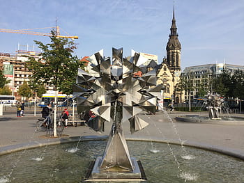 Leipzig, Metal, Flower, Ddr, metal flower, art of ddr, modern art, artwork, places of interest, history, germany