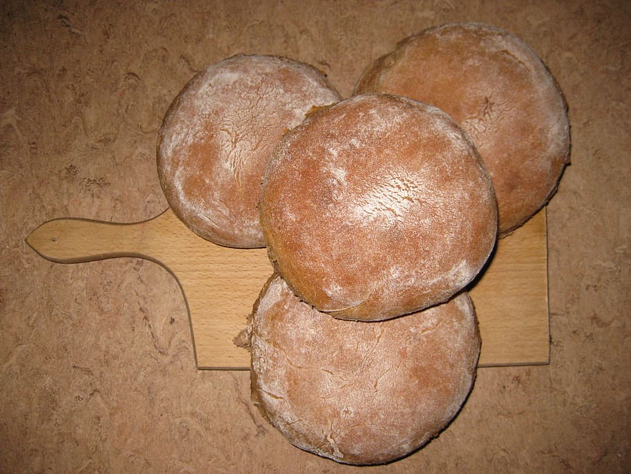 bauernbrote, breads, selberbacken, even baked, cool down, eat, vespers, food, loaf, pyramid, stack
