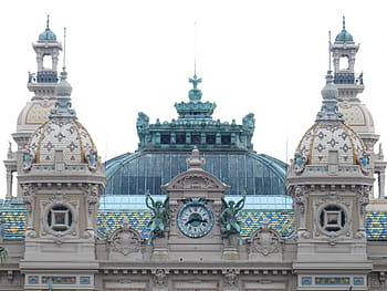 architectural, photography, gray, church, game bank, casino, monte carlo, monaco, building, architecture, roof