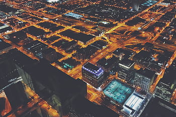 city, chicago, night, City of Chicago, by night, urban, uSA, aerial View, cityscape, urban Scene, architecture