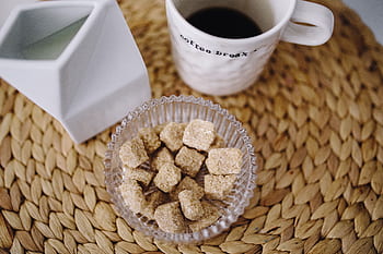 meja, kopi, cangkir, permen, enak, manisan, kembang gula, makanan penutup, kelezatan, Manis