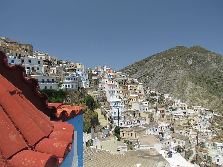 Greek, Island, Village, Greece, greek island, greek village, colorful, tourist, blue, view, hot
