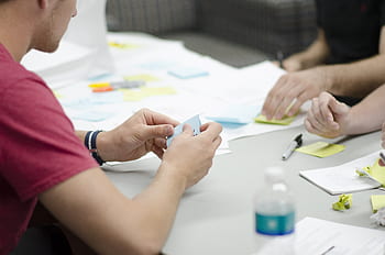 team, meeting, working, office, business, post-it notes, papers, startup, people, group
