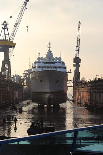 nave, cantiere navale, amburgo, bacino, bacino di carenaggio, luce posteriore, bozza, porta, gru, riparazione, nel bacino di carenaggio