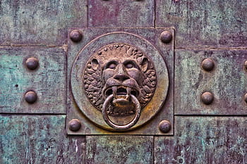 kleště na mosazný lev, fotbalová branka, portál, dveře, vstup, brána, historicky, architektura, starý, kování, staré dveře
