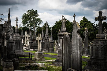 gray, concrete, cemetery, black, sky, glasnevin, dublin, ireland, cross, celtic, funeral